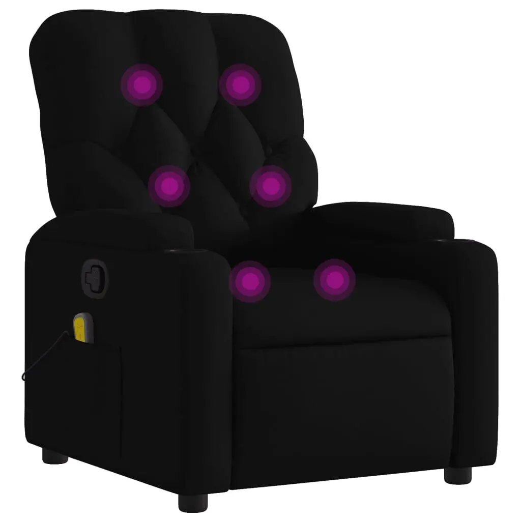 Massage Recliner Chair Black Fabric - Ergonomic Full Body Massage Heat and Zero Gravity