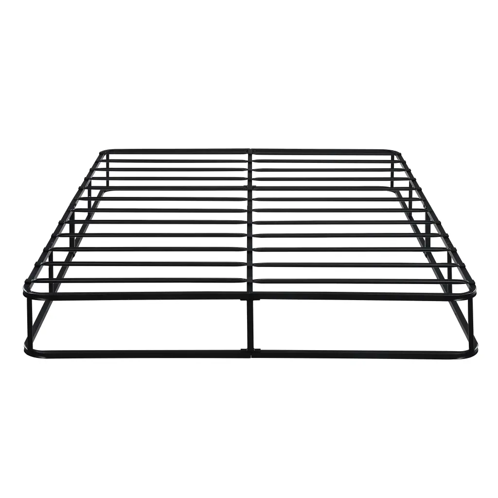 Full Mattress Foundation 1Pc Black Metallic Frame Textured Material kanepe