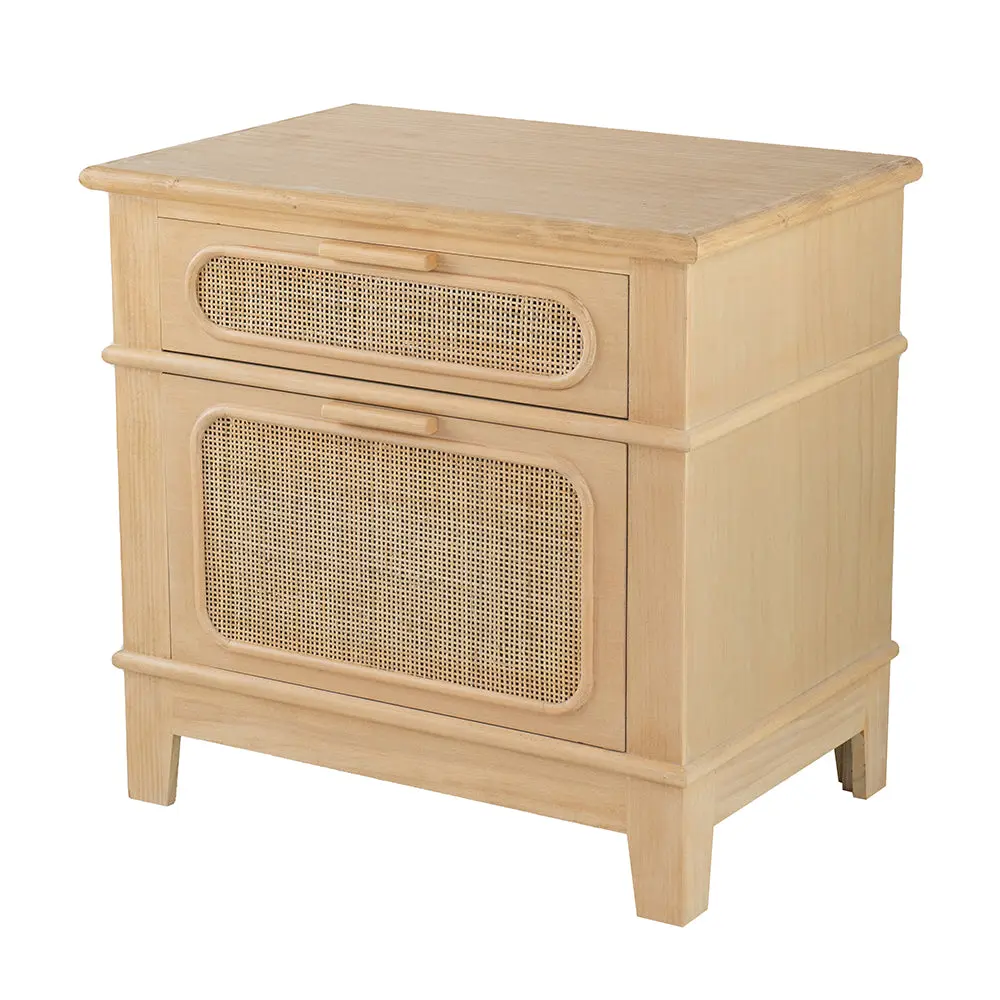 27.5X18X26" Bedside Table Brown Mdf w2078