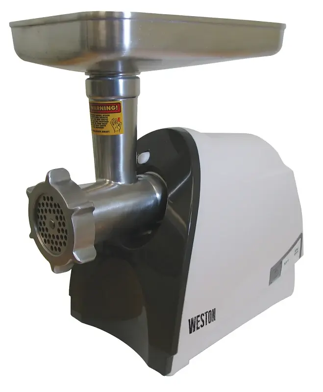 Weston 33-0201-W Meat Grinder and Sausage Stuffer, 575 W, Stainless Steel, Chalk