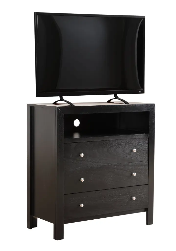 Burlington G2450 TV Media Chest Black Particle Board glory furniture