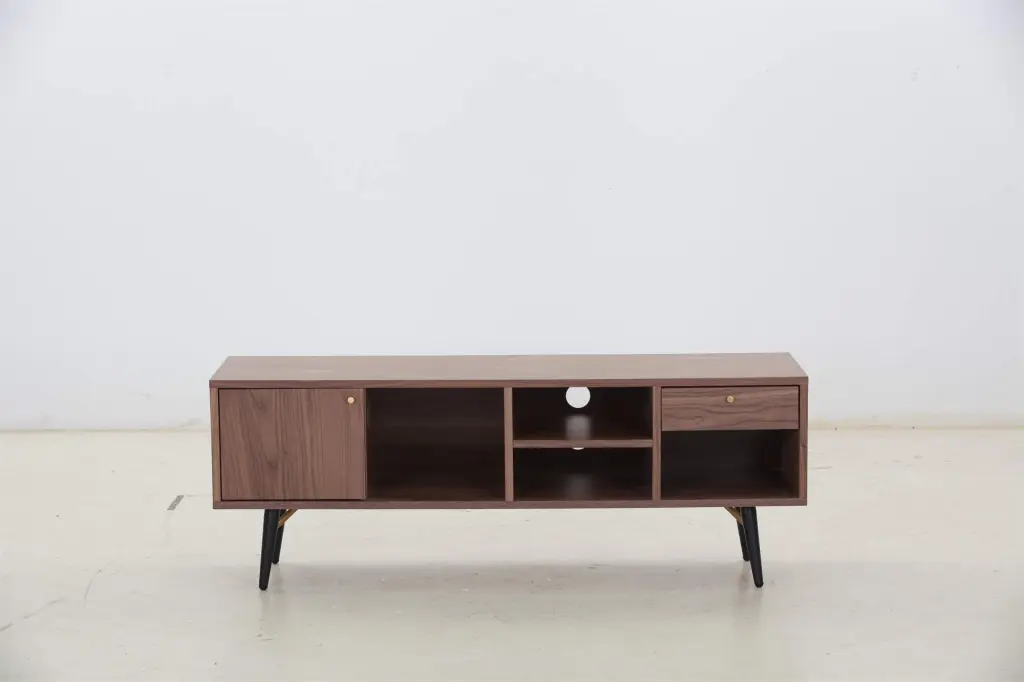 Modern Low Profile Wood TV Console Media Cabinet Storage Entertainment Center Living Room Bedroom Office Walnut ARCTICSCOR...