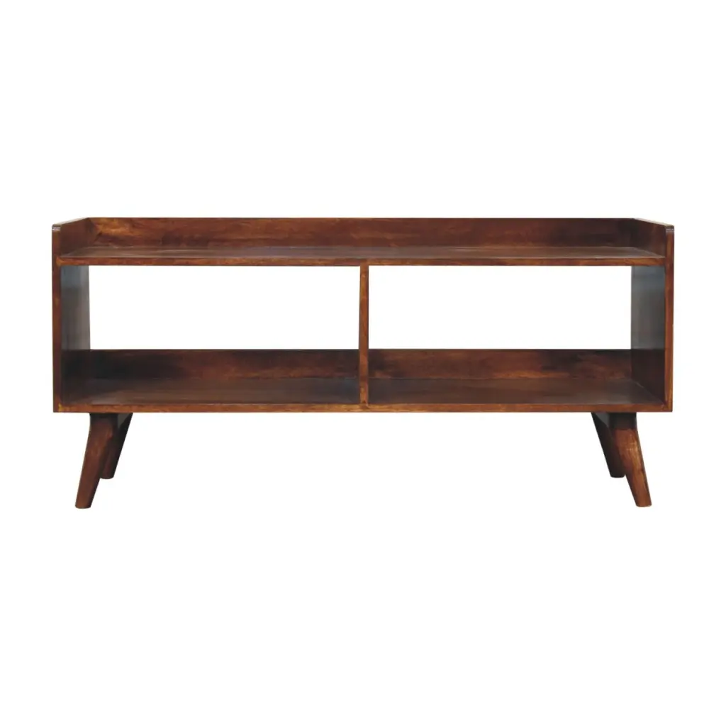 Solid Timber Open Top Chestnut Media Unit Brown Primary Living Space artisan furniture