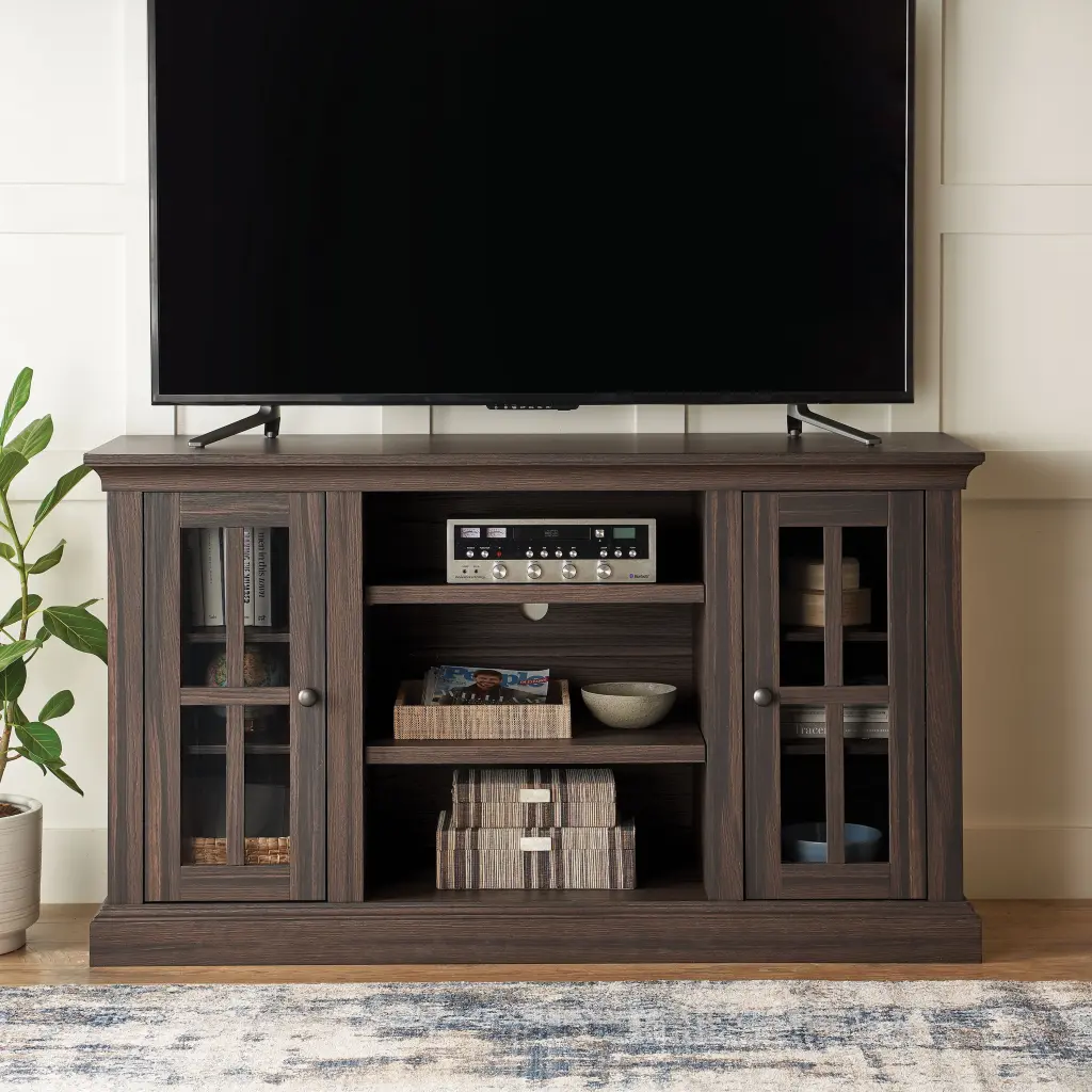 Better Homes & Gardens Canton Media Console TVs up to 70 Inches Tobacco Oak