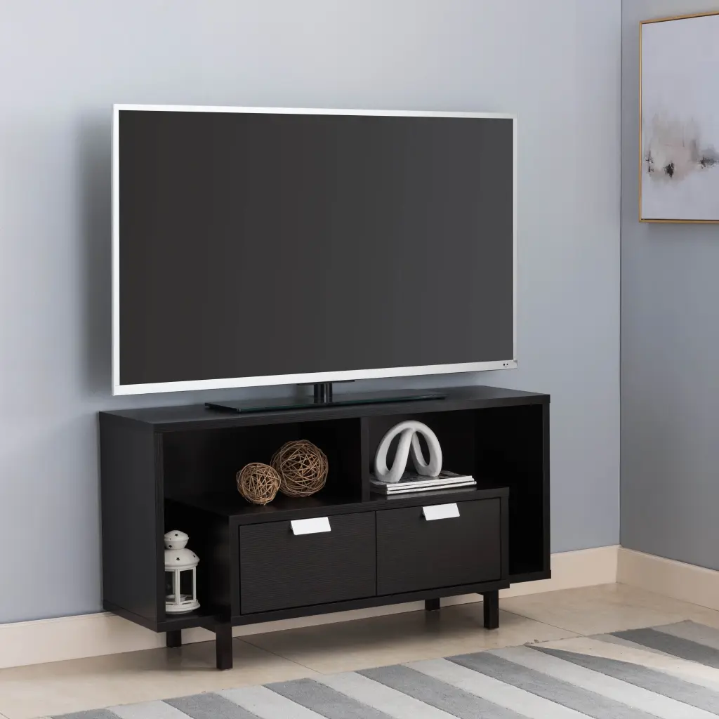 Modern Media Console TV Stand Large Open Shelving and U-Legs Storage Console DJ Corp Design