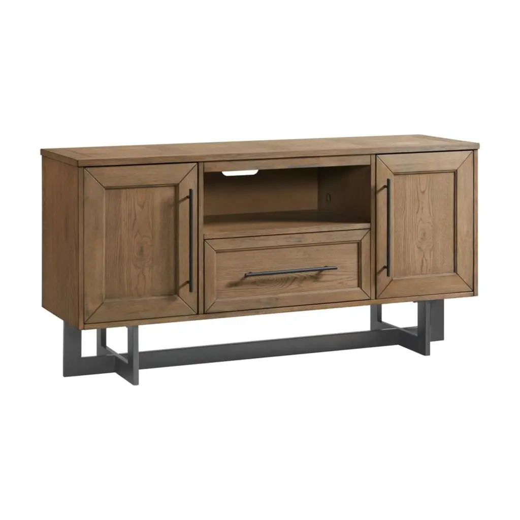 Intercon Furniture Eden 60 Modern Wood and Metal Media Console Brown