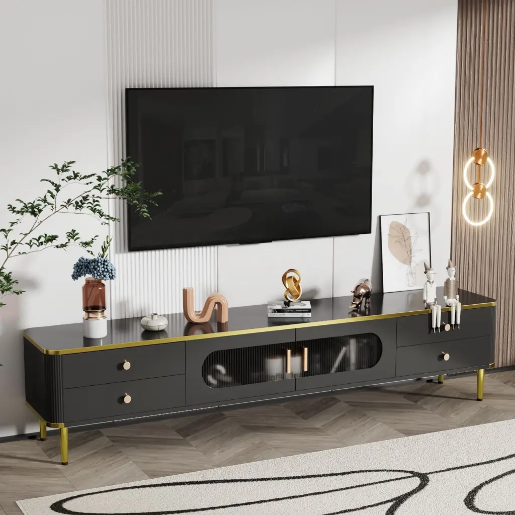 TV Stand 65+ Inch TV Modern Entertainment Center Storage Media Console Table OMCCHK