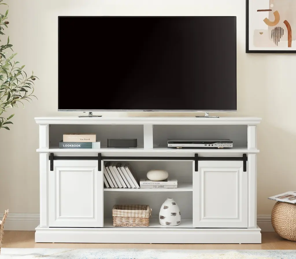 Media Console Table Storage Cabinet Mid Century Style Entertainment Center rnb
