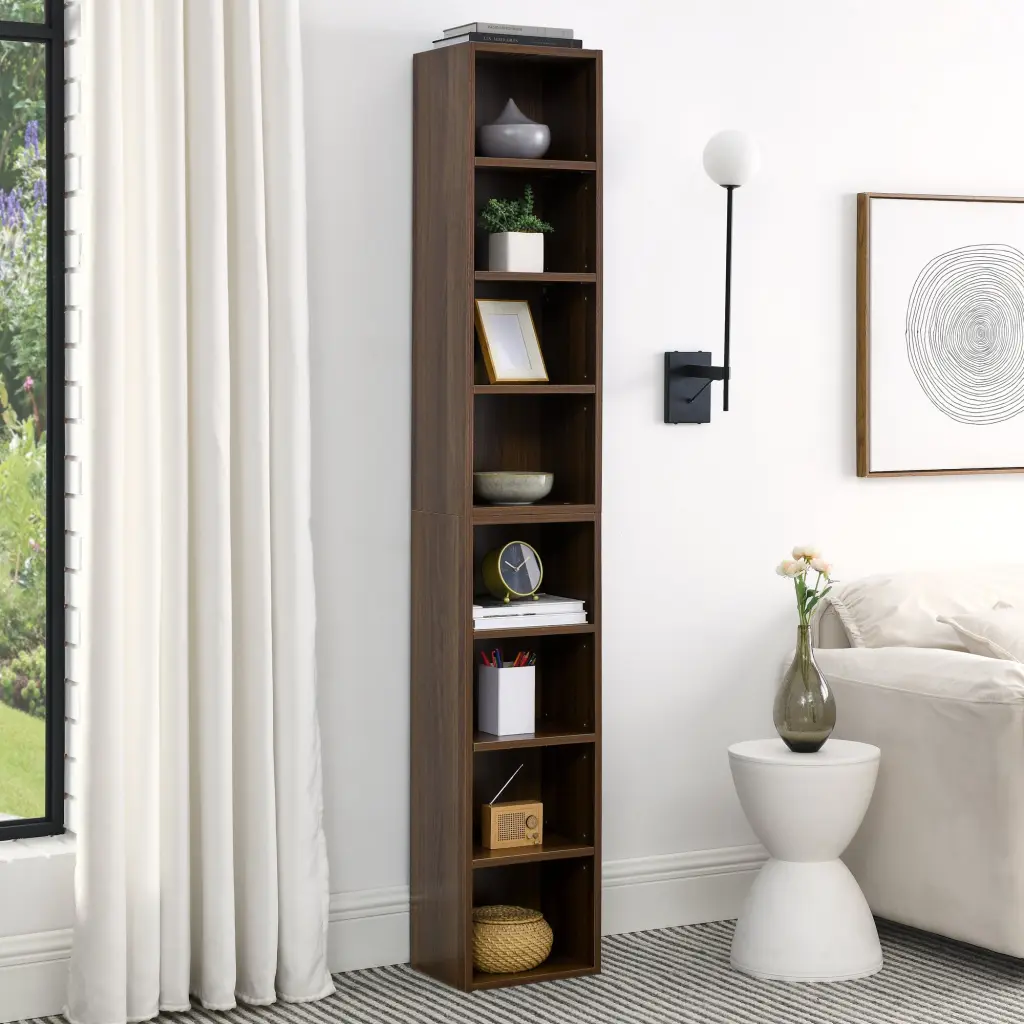 8 Tier Media Tower Rack CD DVD Slim Storage Cabinet Customizable Shelves chuangyuan wood industry