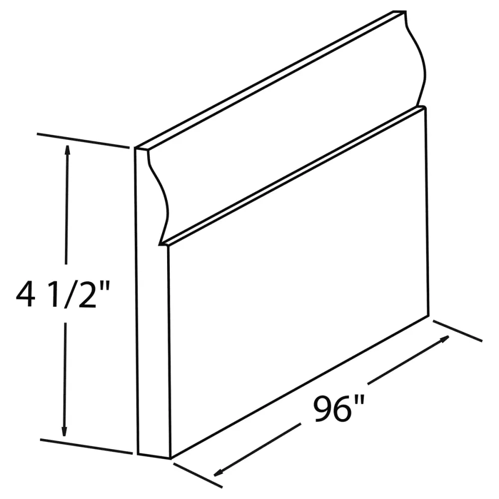 Base Board Molding BM8 Milan Pearl LessCare 4.5 . height 96 . depth