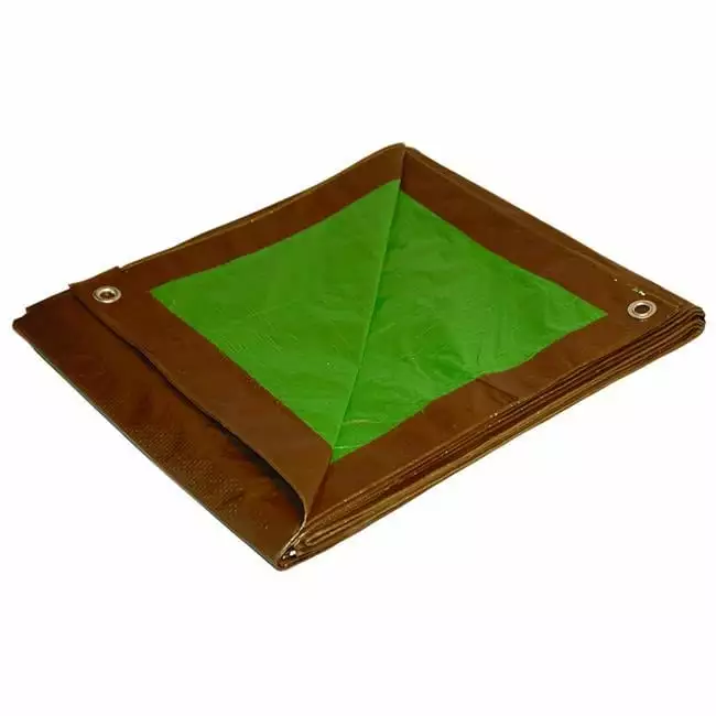 12x30 Feet Medium Duty Polyethylene Reversible Tarp Brown Green Outdoor Cover and Protection 10