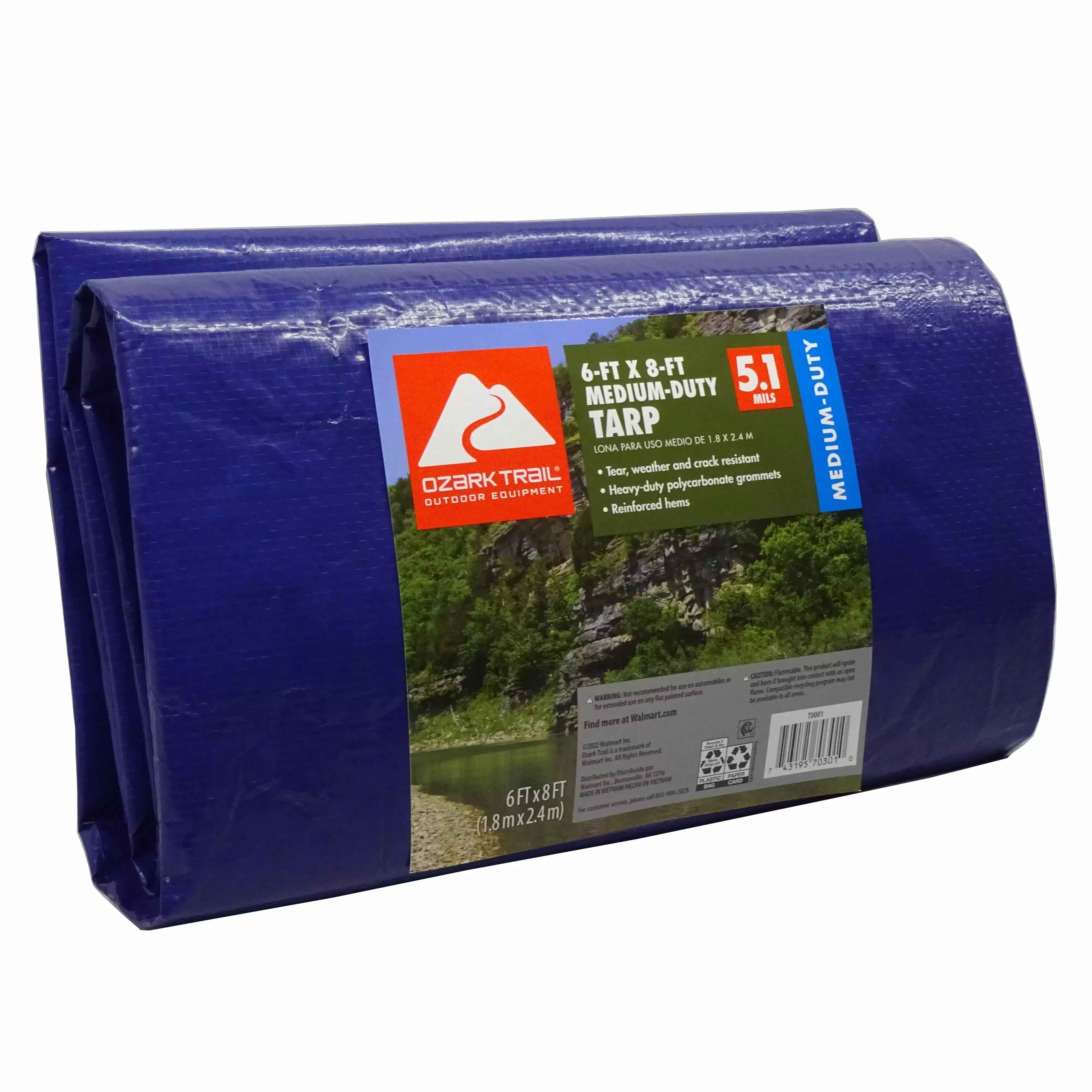 Ozark Trail Medium Duty Tarp 6x8 Feet PE Material Outdoor Cover and Protection 12