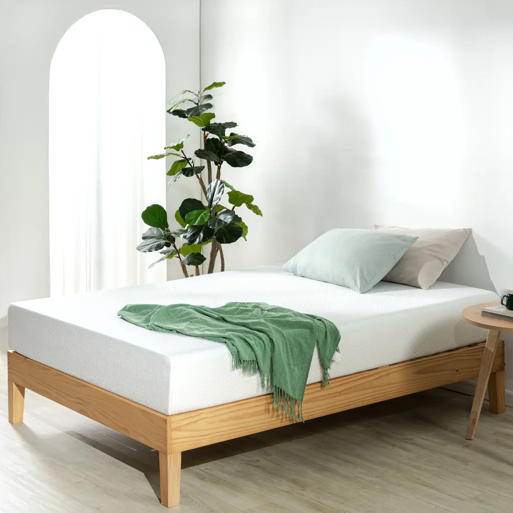 King 8 Inch Gel Memory Foam Green Tea Mattress White Foam b2722 crown comfort