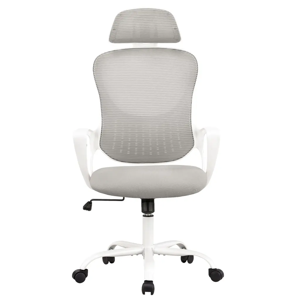 Mesh Rolling Work Chair Wheels and Customizable Headrests Office Comfort w2201