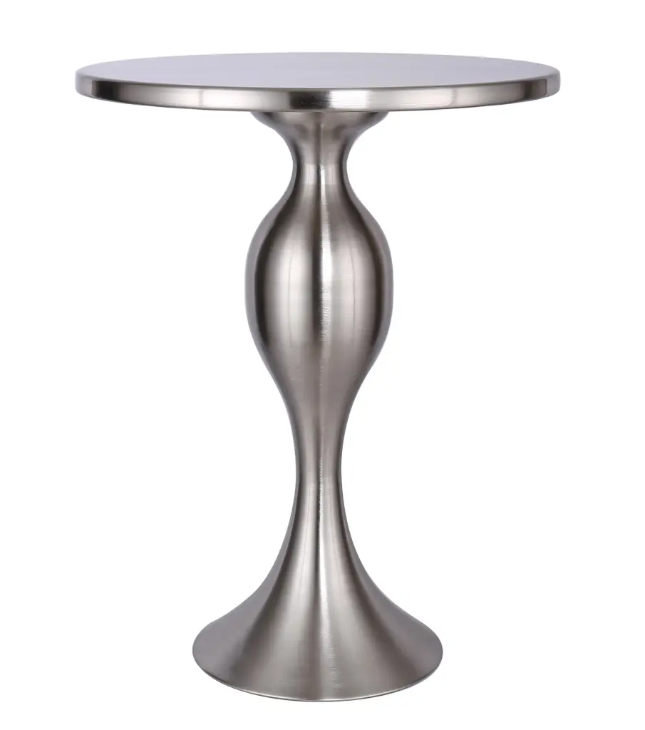 24 x 19 Metal Brushed Nickel Accent Table Grandview Gallery