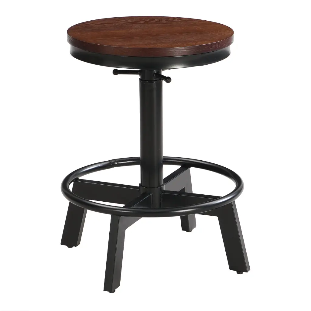 Set 2 Vintage Bar Stools Metal Frame and Customizable Height Lift Mechanism rnb
