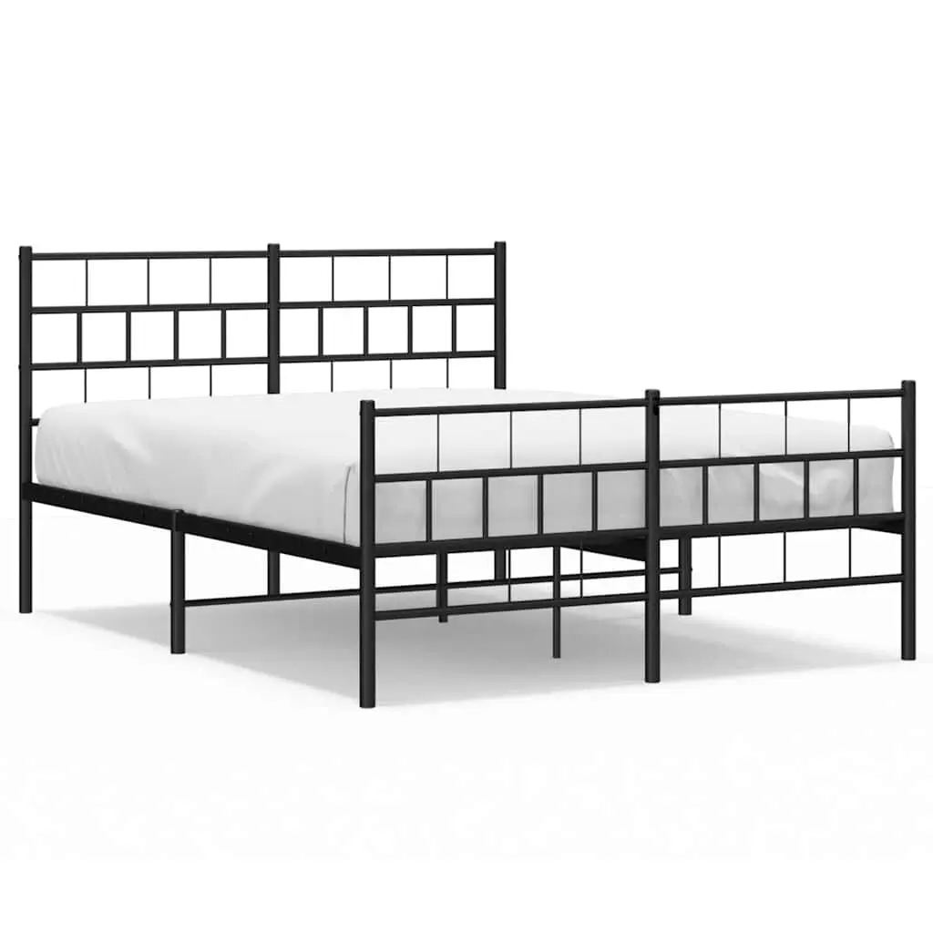 Metal Bed Frame without Mattress Footboard Black 59.1x78.7 California King