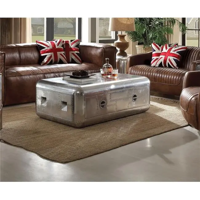 Brancaster Coffee Table Aluminum 19 x 52 x 31 Inches Betterbeds