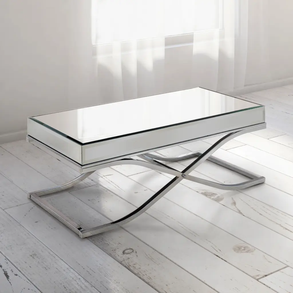 Furniture America Laja Contemporary Chrome 48-inch Metal Coffee Table