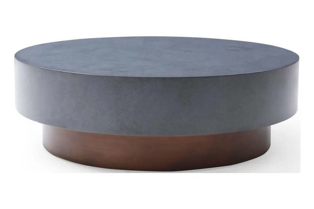 Grey Metal Antique Copper Coffee Table Modrest Zachary Modern Contemporary VIG Furniture