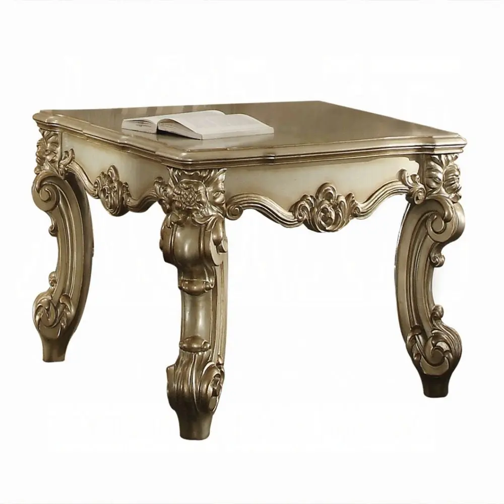Precious Metal Patina and Bone End Table Scrolled Leg Living Room furniture max