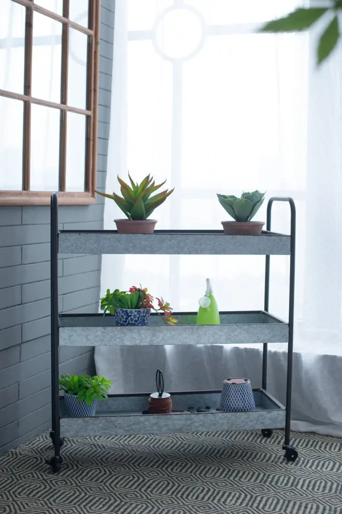 35x12.5x40 Inch Galvanized Shelf Display 3 Tier Metallic Grey - Rustic Storage w2078