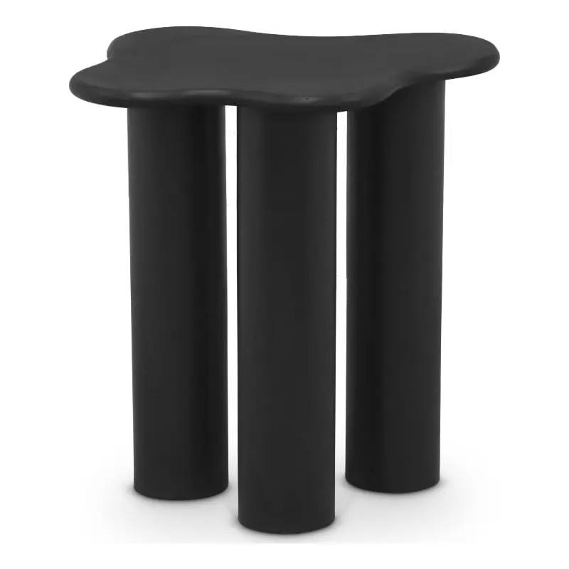 Meridian Furniture Romaine Contemporary Iron Metal End Table Matte Black - Modern Side Table