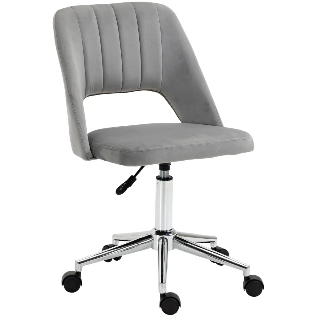 Vinsetto Modern Mid Back Office Chair Velvet Material Swivel Computer Chair aosom business