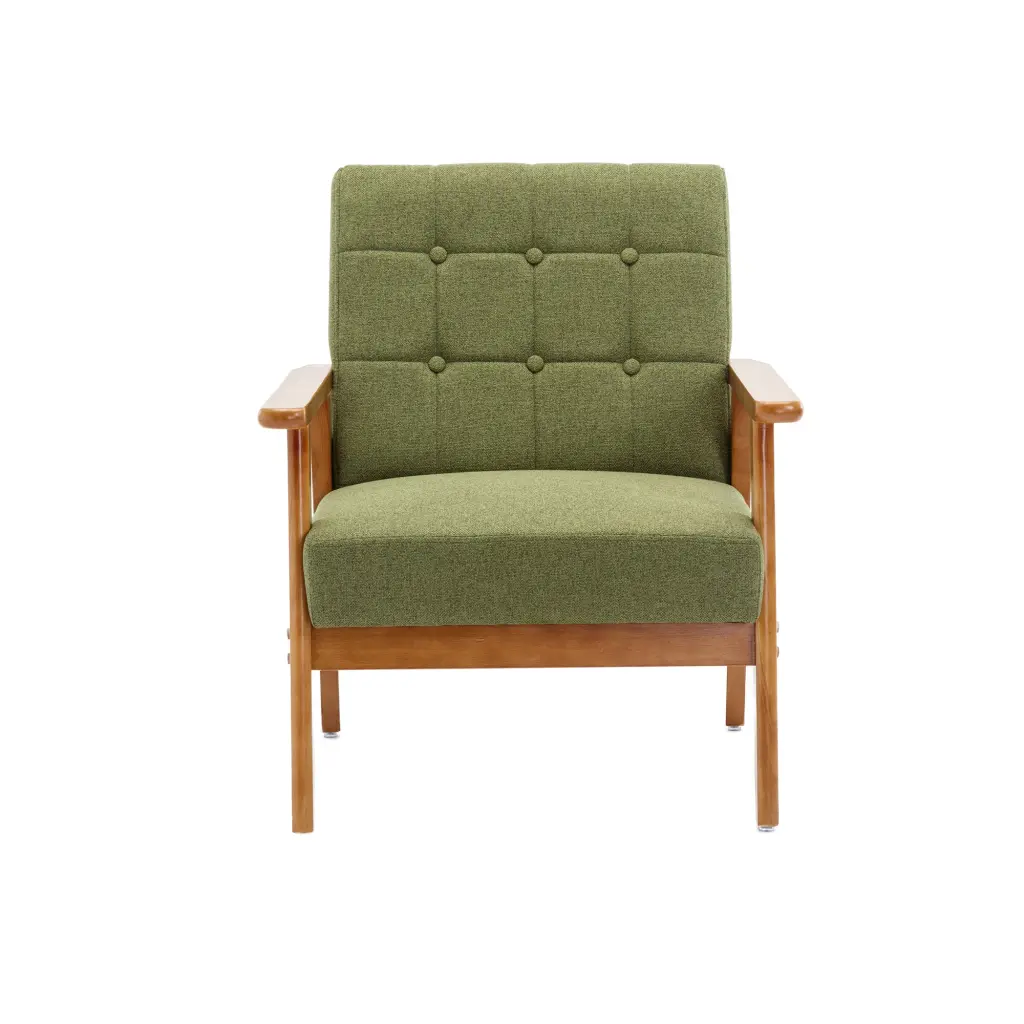 Leisure Chair Solid Timber Armrest and Feet Mid Century Modern Accent Chair w1539 coolmore