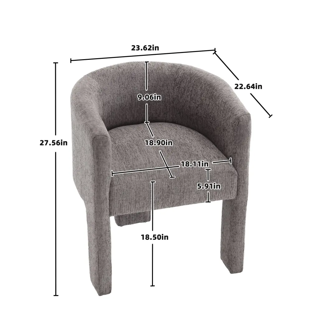 Chenille Barrel Accent Chair Mid Century Modern Living Room Chair Upholstered jiada furniture