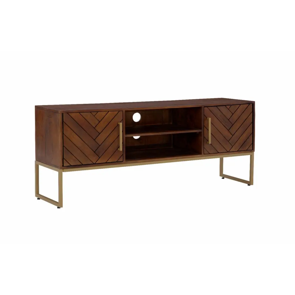 San Marino Mid-Century Modern 2-Door Wood TV Stand TVs up to 60 Inches Brown Martin Svensson Home