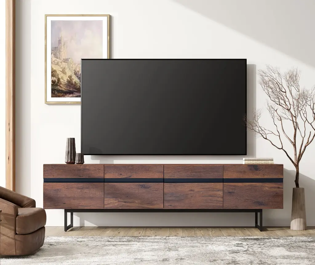 Mid Century TV Stand Metal Frame TVs up to 75 Inches FITUEYES