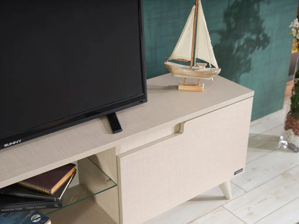 Furnishome Store Denver Mid Century Modern TV Stand 2 Door Cabinets furnia