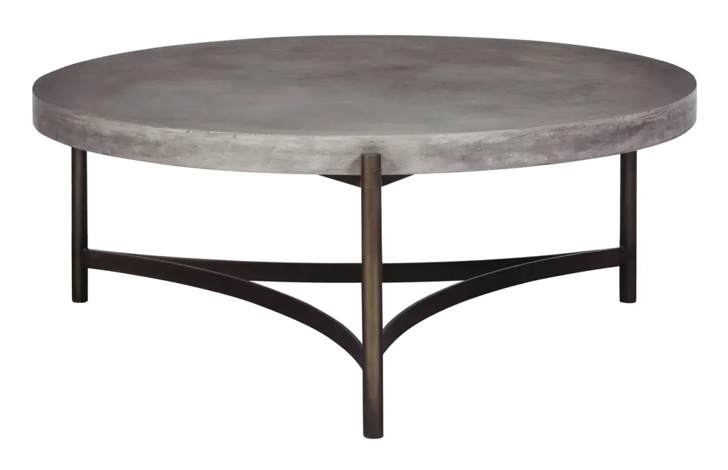 Lime Mid Century Modern Coffee Table Grey Concrete Metal Base MFiX