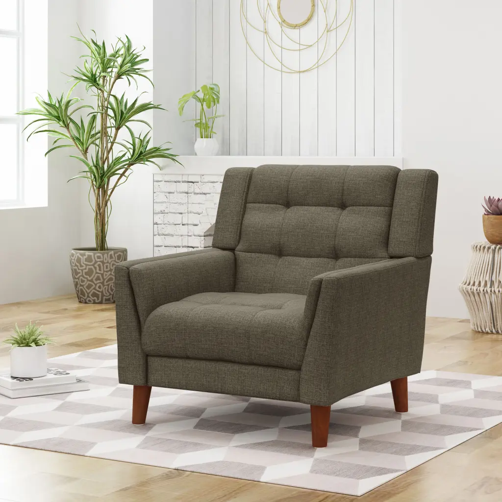 Mid Century Modern Armchair Mocha Material nh-ihave