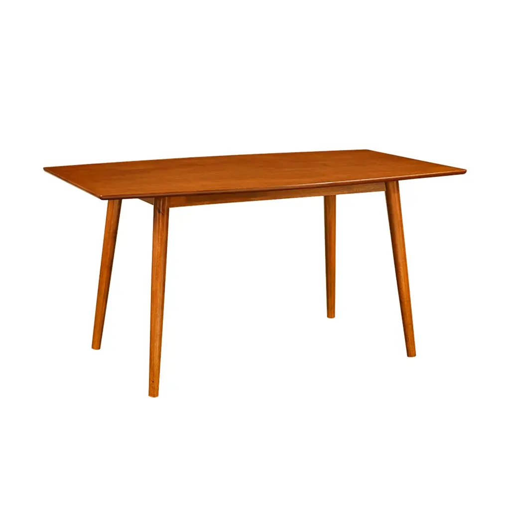 Mid Century Modern Minimalist Dining Table Acorn Brown MDF walker edison