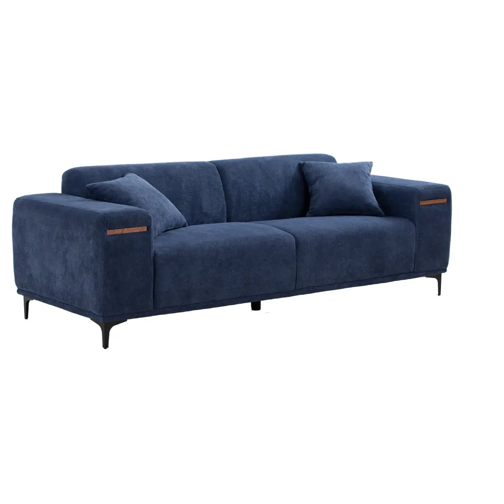 90 Inch Mid Century 3 Seater Sofa Stretchable Walnut Pads justone interior