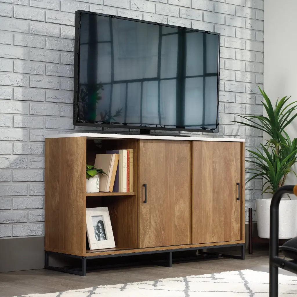 Bellamy Studios Row TV Stand 50 Inch TVs Sindoori Mango Finish Storage