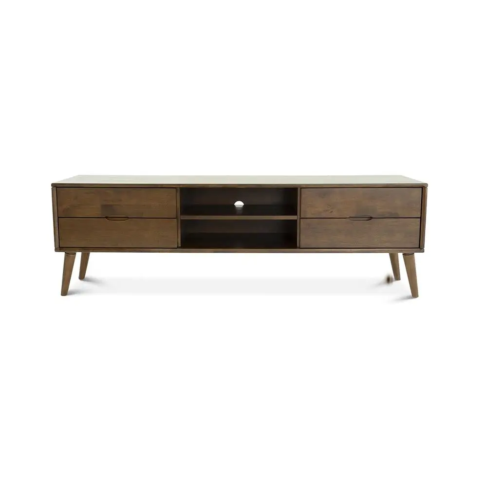 ASHCROFT Lennon 71 Mid Century Wood TV Stand 4 Drawers Modern Walnut TV Console