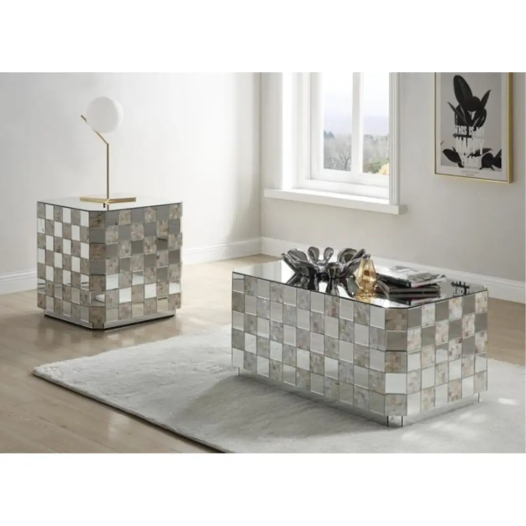 Ergode Coffee Table Mirrored Mother Pearl Finish