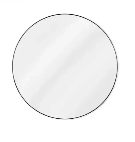 Cherington Round Wall Mirror 100cm - Jet-black Steel