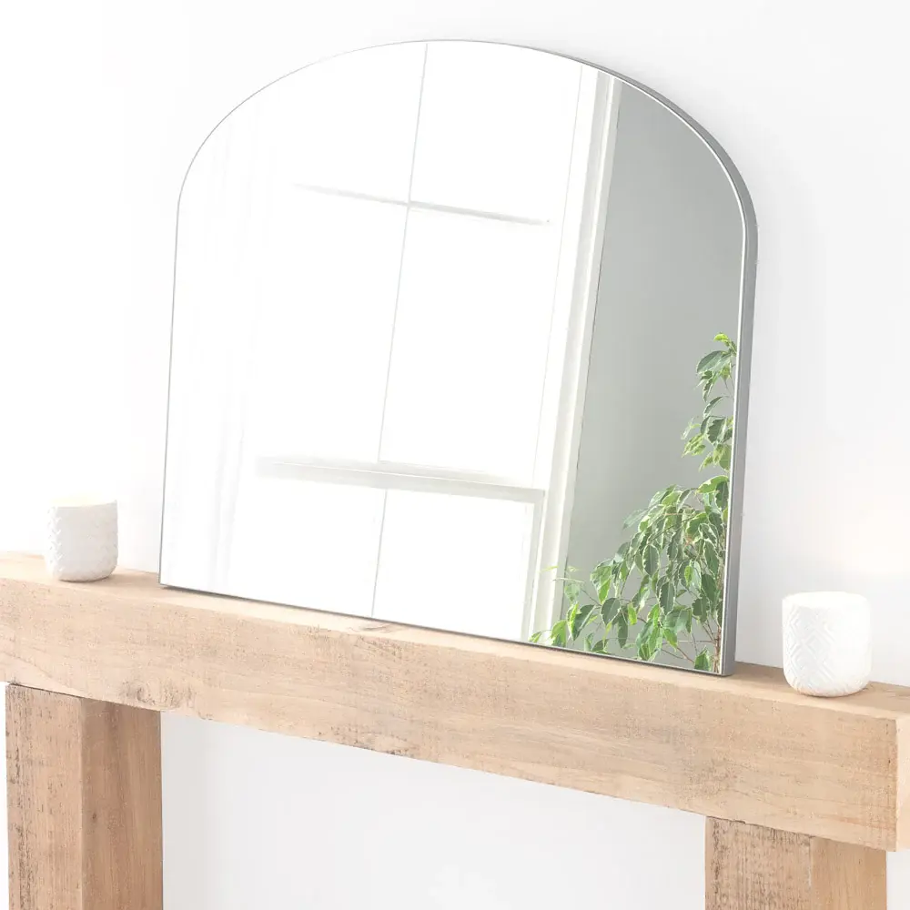 Cora Plain Mantle Mirror 91x69cm - Chrome