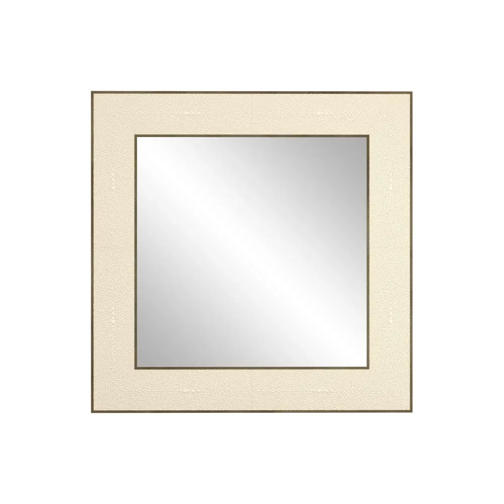 Hampton Tiny Square Mirror - Ivory Shagreen