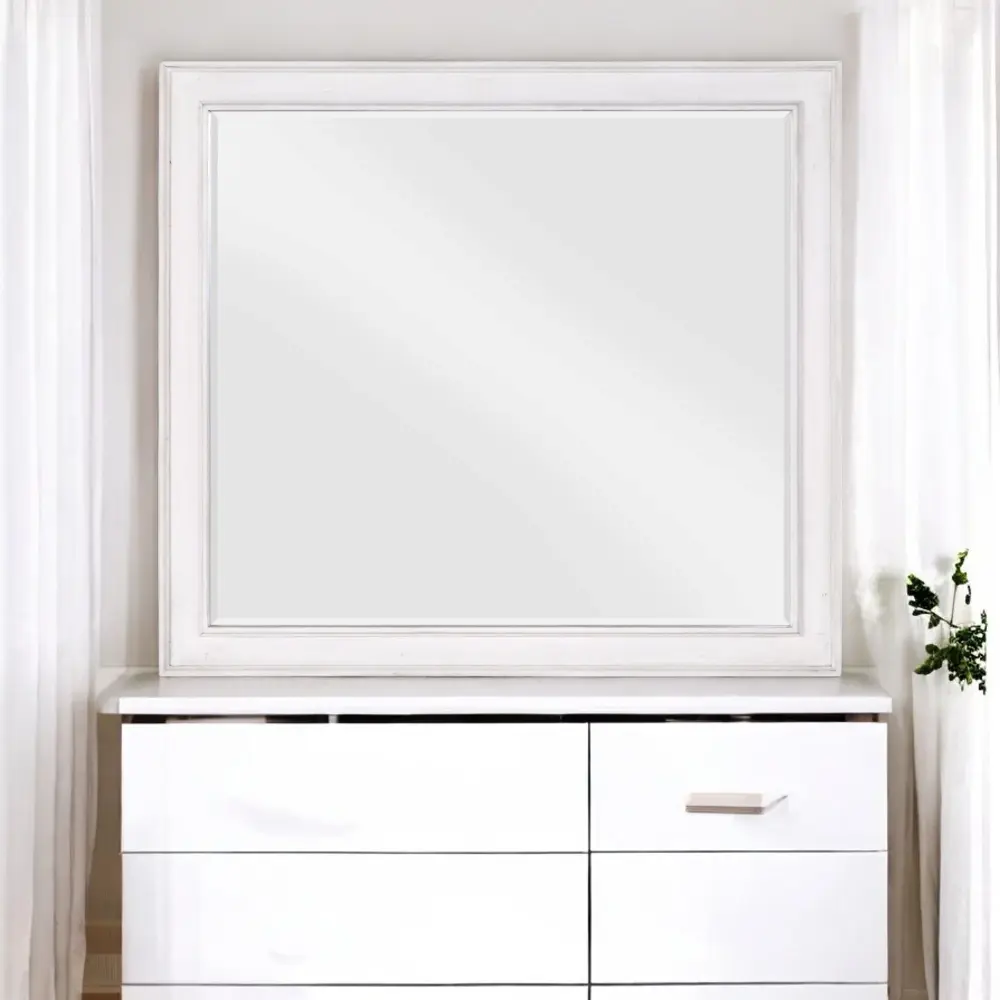 Katia - Weathered Mirror - Alabaster | Lighted | Dimmer