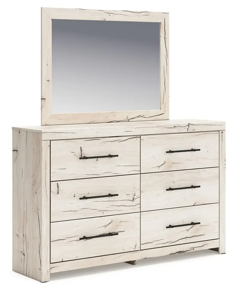 Lawroy - Dresser And Mirror - Airy Natural Shatterproof Glass