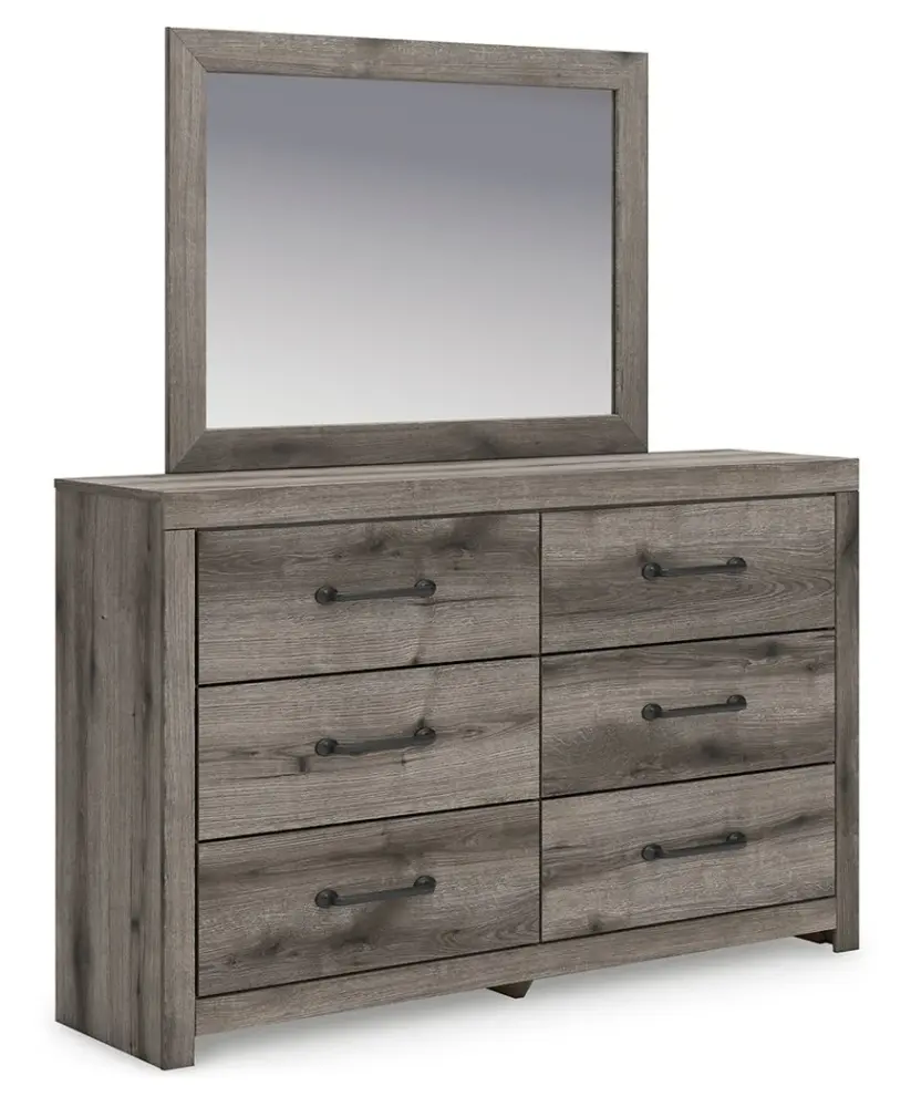 Leaner Floor Graystorm - Dresser And Mirror - Taupe Gray