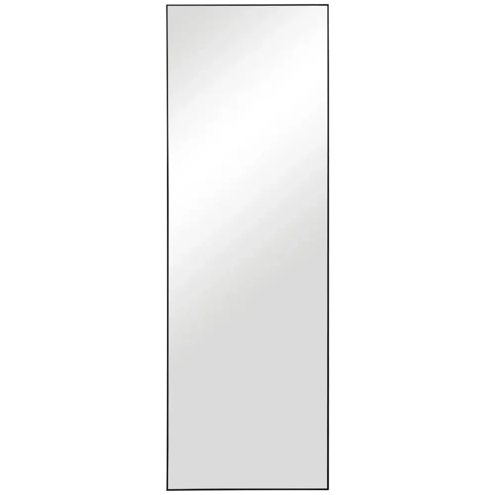 Leaner Floor Slim Frame Tall Mirror - Jet-black