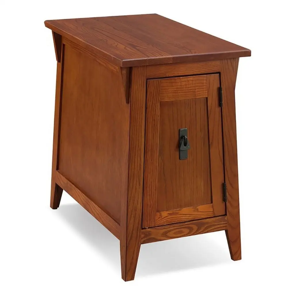 Bowery Hill 1-Shelf Mission Wood Cabinet End Table Brown/Russet
