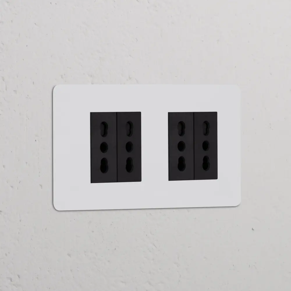 Kew Twofold 4x Bipasso Socket - Paintable | Black