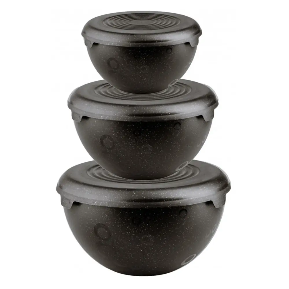 Practic Charcoal Plastic Bowl Set – 1.5L, 3L, 6L – Versatile Kitchen Essential (#10031298)